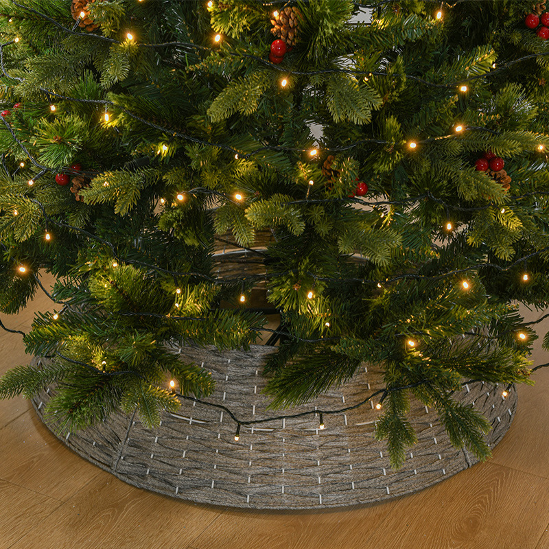 Hong Kong Heng Navidad transfronteriza 2,4 m gran conjunto de lujo árbol de Navidad hoja mixta con fruta decoración del hogar árbol de Navidad
