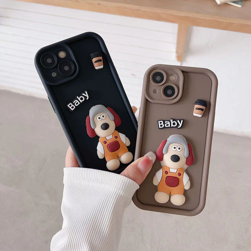适用VIVO X90pro磨砂手机壳Y78立体Baby掌门狗Y36 Y38个性卡通S17