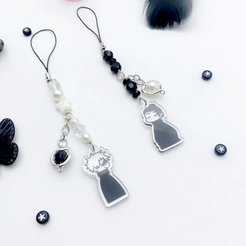 Creative keychain, phone case with beads, universal mobile phone