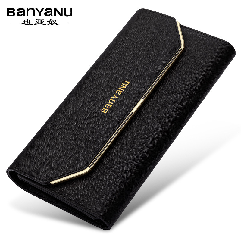 Guangzhou Banyanu Leather Factory Wallet Women's Long Three-fold Wallet Simple Fashion Leather Women's Wallet Thin Guangzhou Banyanu Leather Factory Wallet Women's Long Three-fold Wallet Simple Fashion Leather Women's Wallet Thin