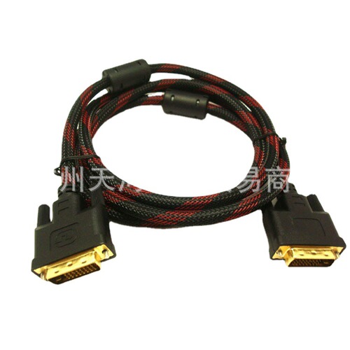 DVI cable manufacturer: DVI cable with network double ring gold-plated head 1.5 meters high-definition video connection cable 24+1DVI cable