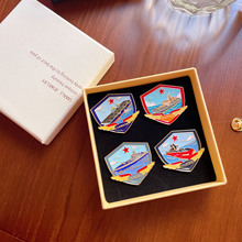 厦门军舰展航母系列金属徽章福建舰胸针军迷收藏海军扣针纪念礼品