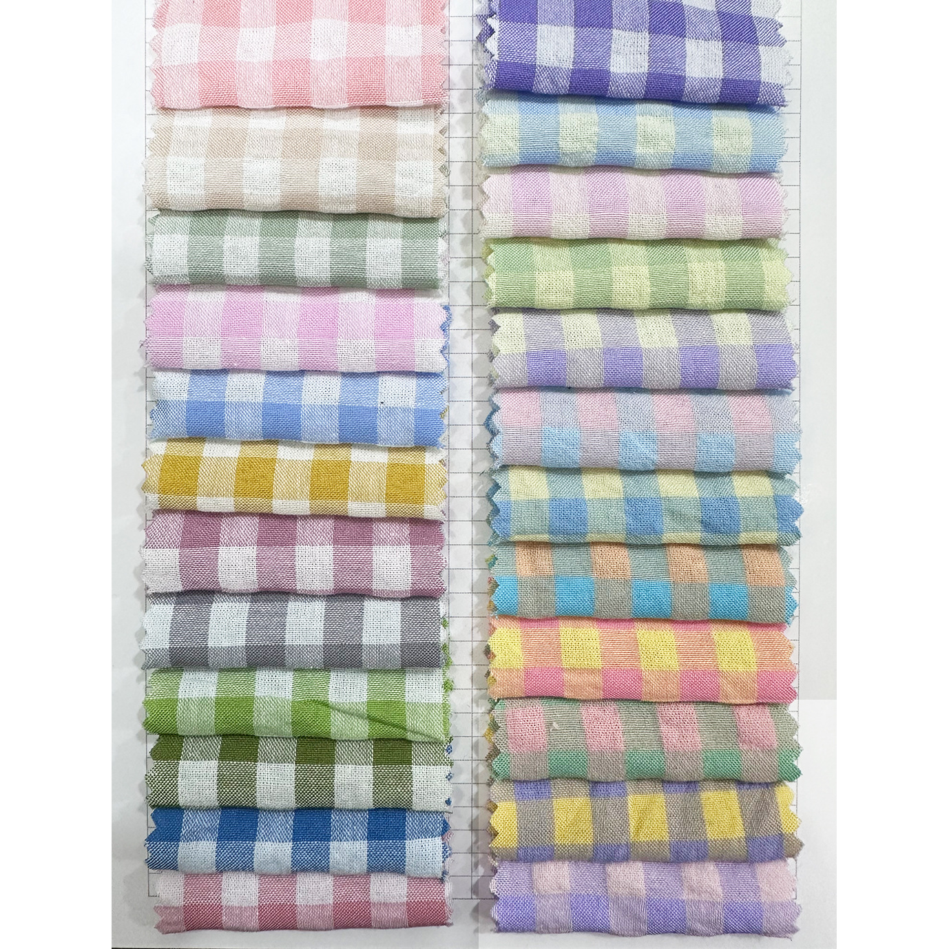 现货 涤棉朝阳格48色可选 春夏时装女装童装面料