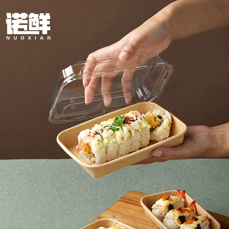 Одноразовые крафт-бумажные коробки для упаковки на вынос для суши-коробки для пикника с крышкой для домашних водорослей