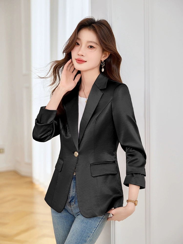 Fuchsia autumn classic suit jacket, simple cut