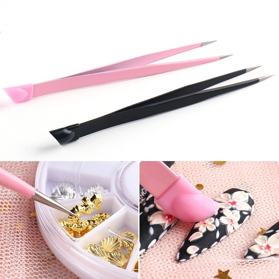 Universal double-sided tweezers for manicure