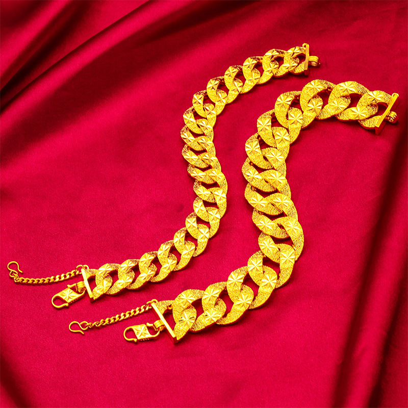 Vietnam Shajin Men's Aggressive Bracelet Wholesale Men's Fashion Large Wide Side 20mm 15mm Car Flower Bracelet