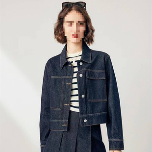 Design Sense Blue Denim Coat Women's Short 2025 Early Autumn New French Retro Elegant Casual Coat Top