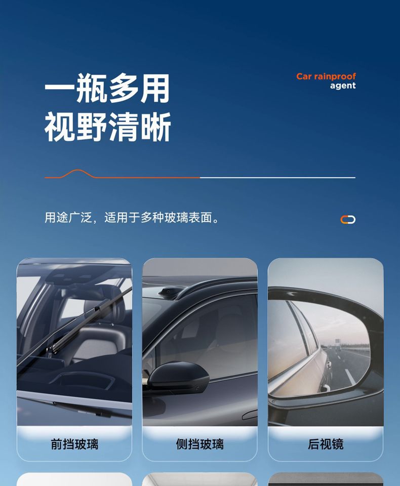 Car Rearview Mirror Rainproof Spray Anti-Fog Agent Waterproof Car Window Glass Oil Film Removal Spray Artifact on Rainy Days