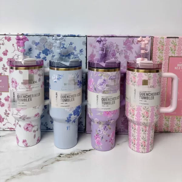 Cross-Border Stan's Same Style Love Garden Co-Branded Insulated Cup with Print, 40oz Car Cup, Jumbo Water Cup