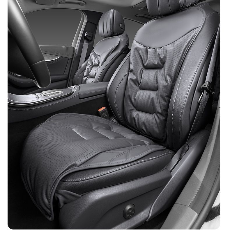 Car Seat Cushion Nappa Leather High-End Universal Breathable Seat Cushion Backrest Pad