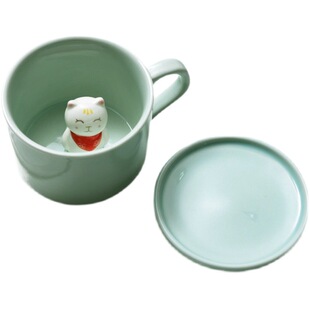 3D three-dimensional hand-painted animal Cup ceramic cup Mug Coffee Cup celadon Tea Cup support LOGO