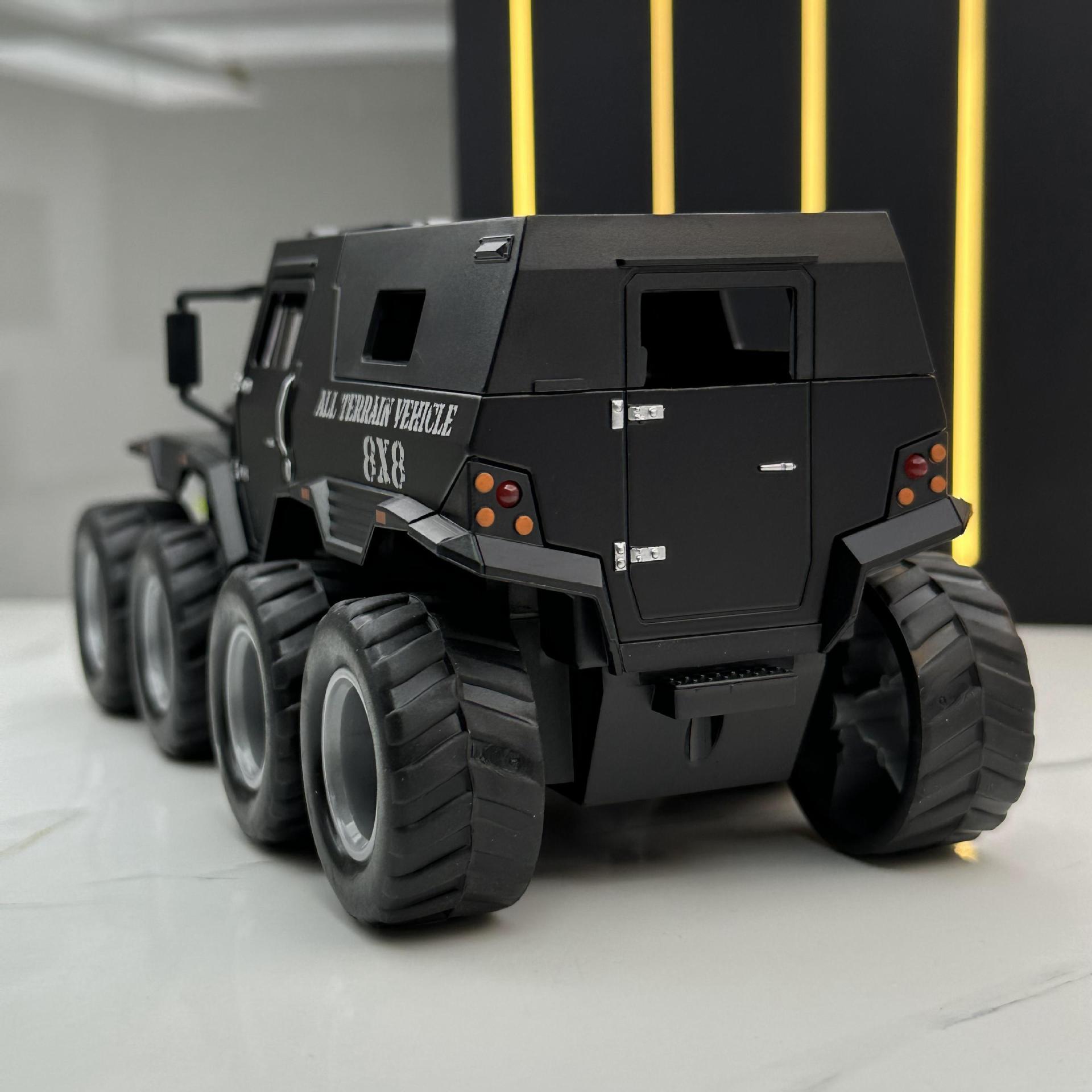 Modelo de coche de aleación Jianyuan 1:32 chamán camioneta todoterreno Luz de sonido Tire hacia atrás juguete coche modelo de música adornos