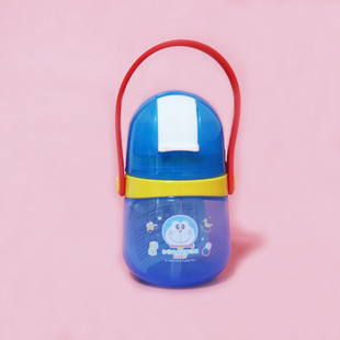 Doraemon children baby drinking cup straw cup drinking cup material safety handle Cup