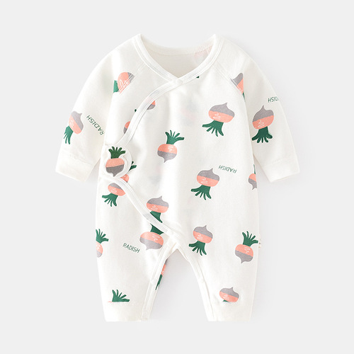Newborn onesie baby boneless harem autumn and winter pure cotton newborn monk suit romper suit Velcro baby clothes