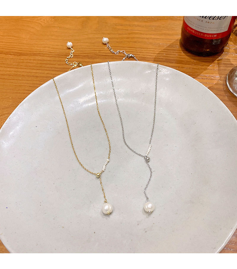 Pearl Stainless Steel Clavicle Chain Necklace