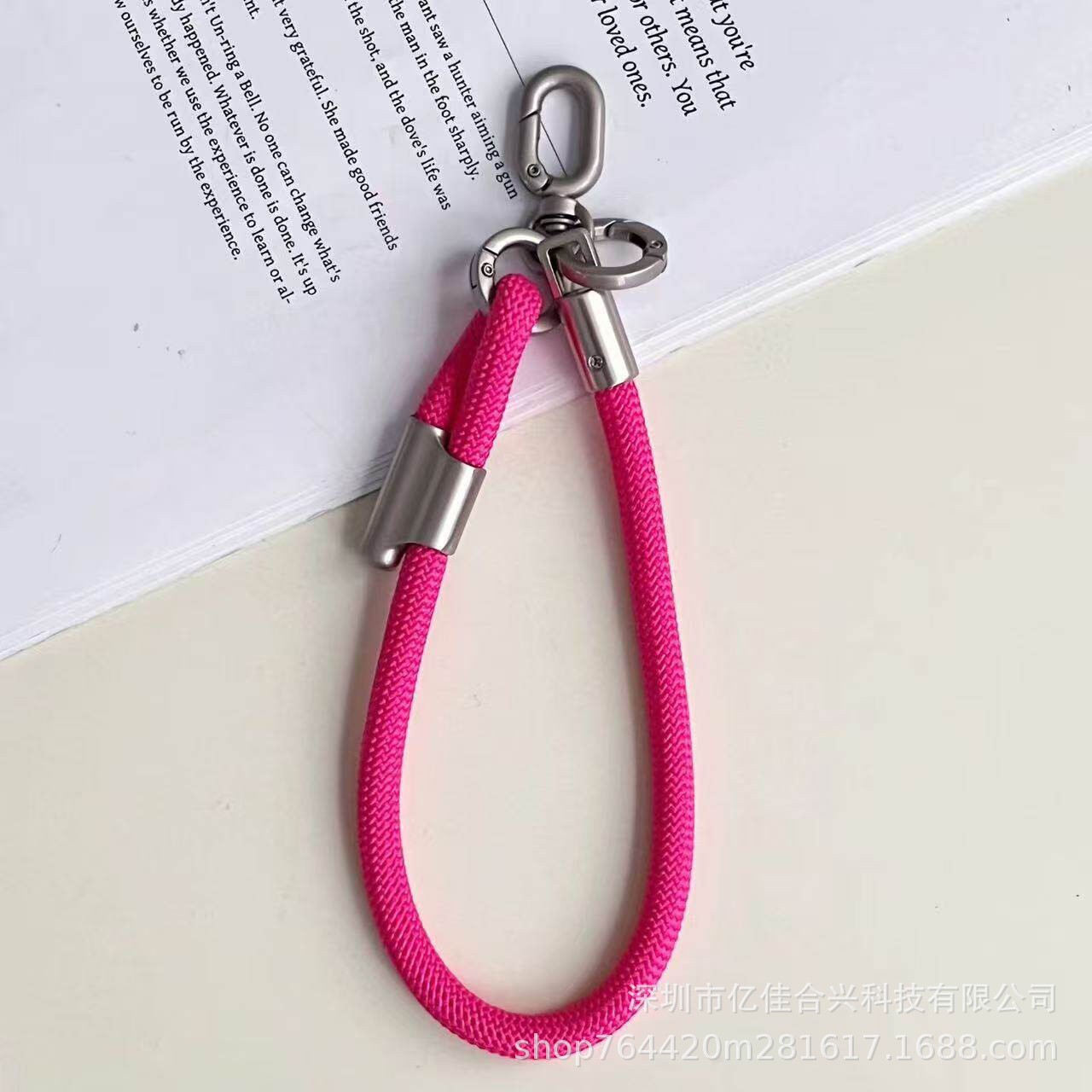 Correa de Muñeca para Celular de Poliéster y Metal, Ajustable, Anti-pérdida, Con Clip image 10