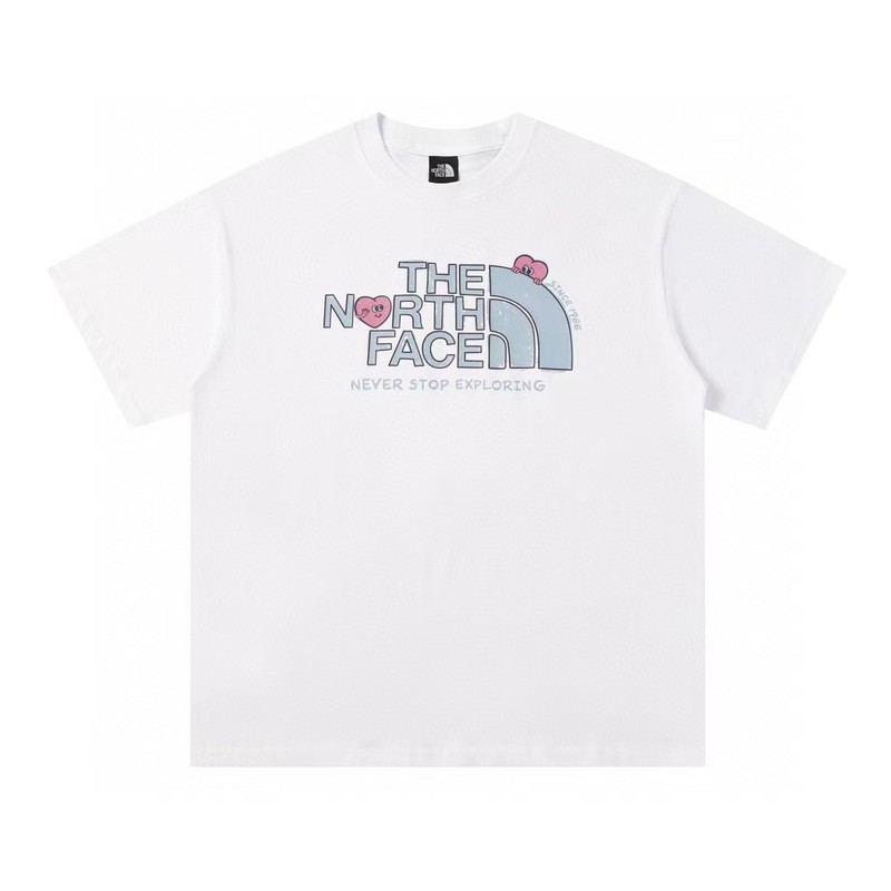 NTノースフェイスの純綿Tシャツの正しいバージョン、男性と女性用、カップル向けの同じスタイル、トレンディなプリント、幅広で多用途、カジュアル半袖|undefined