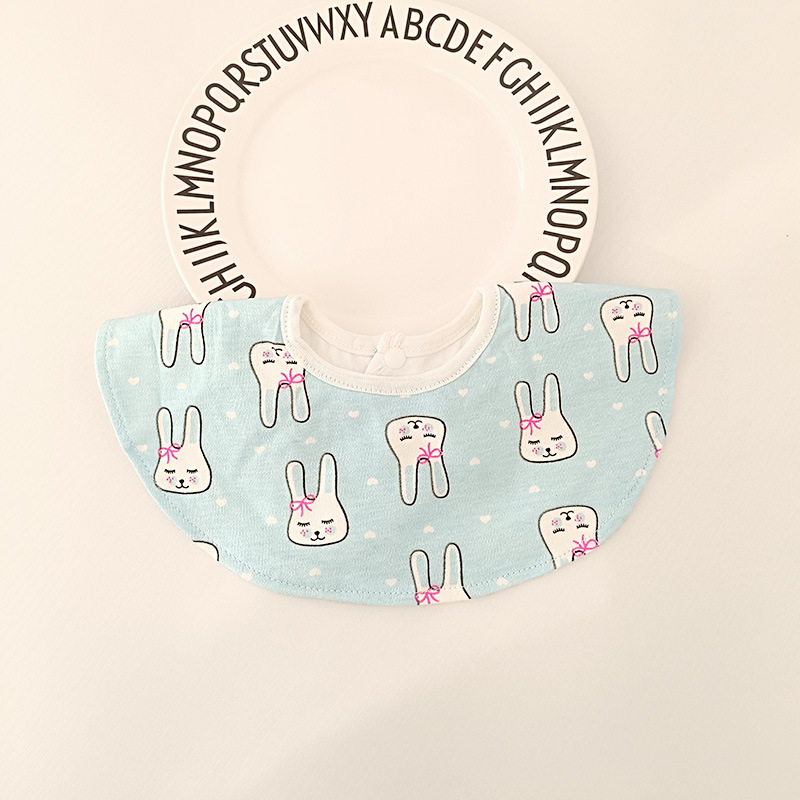Bebé recién nacido otoño e invierno nuevo estilo flor saliva toalla algodón bebé impermeable escupir babero 360 grados rotación