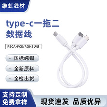 一拖二数据线Type-C双Type-C接口国标纯铜快充兼容手机设备充电线