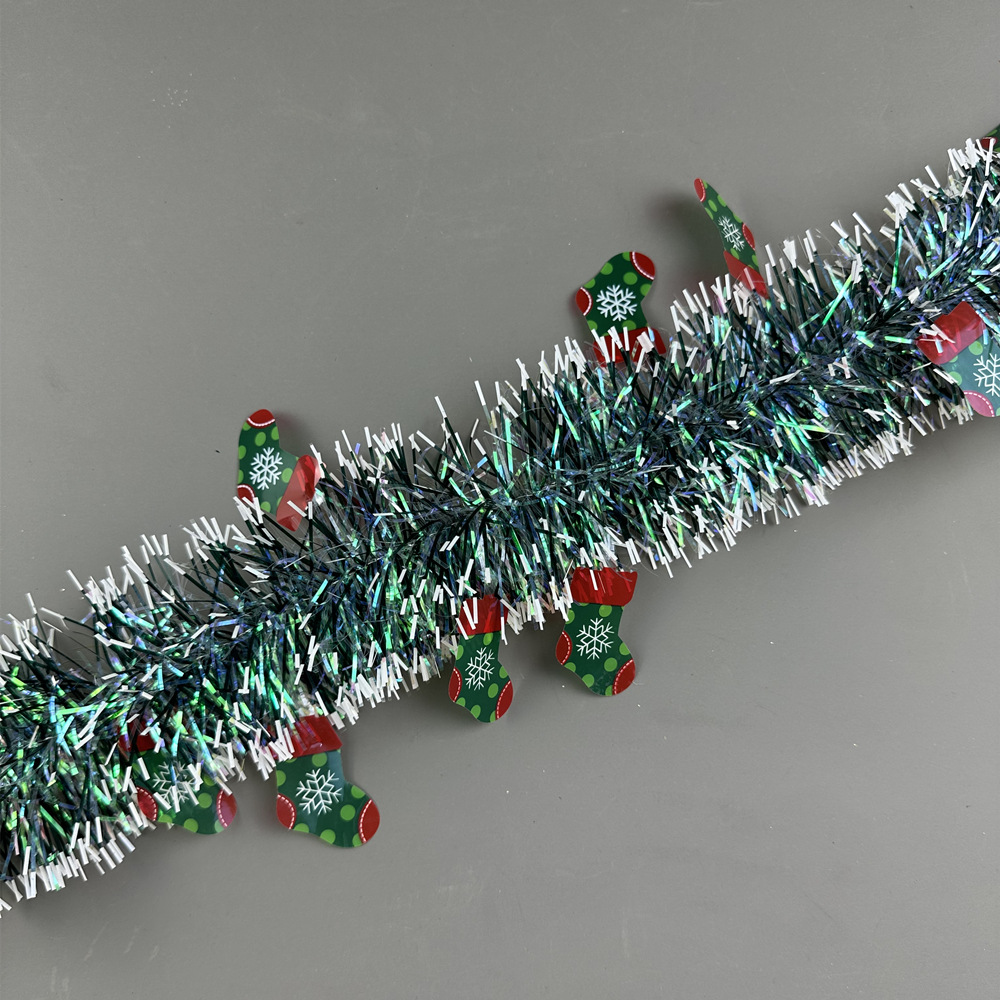 Nuevas líneas de color de Navidad transfronterizas Papá Noel calcetines de Navidad muñeco de nieve decoración de color de 2 metros