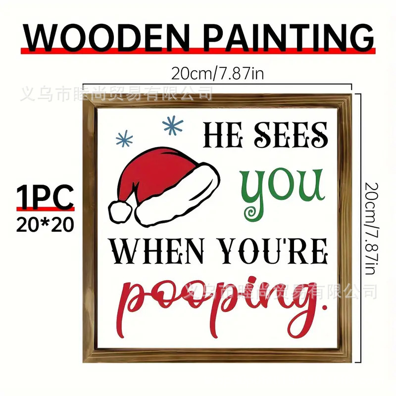 Cross-border explosions Halloween Christmas wooden photo frame ornaments, with adhesive, can be placed on the wall, decorations