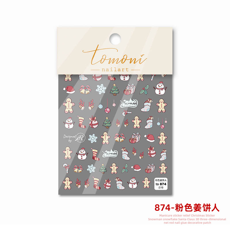 Japonés Navidad uñas 2022 nuevo lindo Halloween Año Nuevo muñeco de nieve ELK copo de nieve alivio invierno estilo