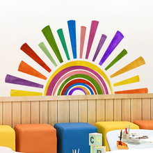 波西米亚新款不规则创意彩虹墙贴店铺家居背景装饰可移除贴画pvc
