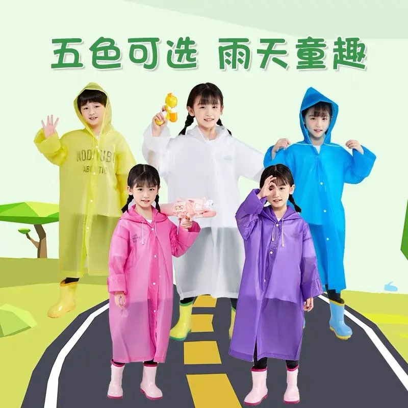 Primary School Students' Wear-Resistant Boys' Raincoat, Rainday Raincoat, Waterproof Poncho, Large Brim, Kindergarten Baby Raincoat