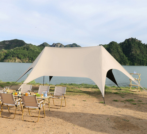Essential Equipment for Outdoor Camping, Vinyl Octopus Large Canopy, Hexagonal Vinyl Sunscreen Canopy, Beach Sunshade Tent