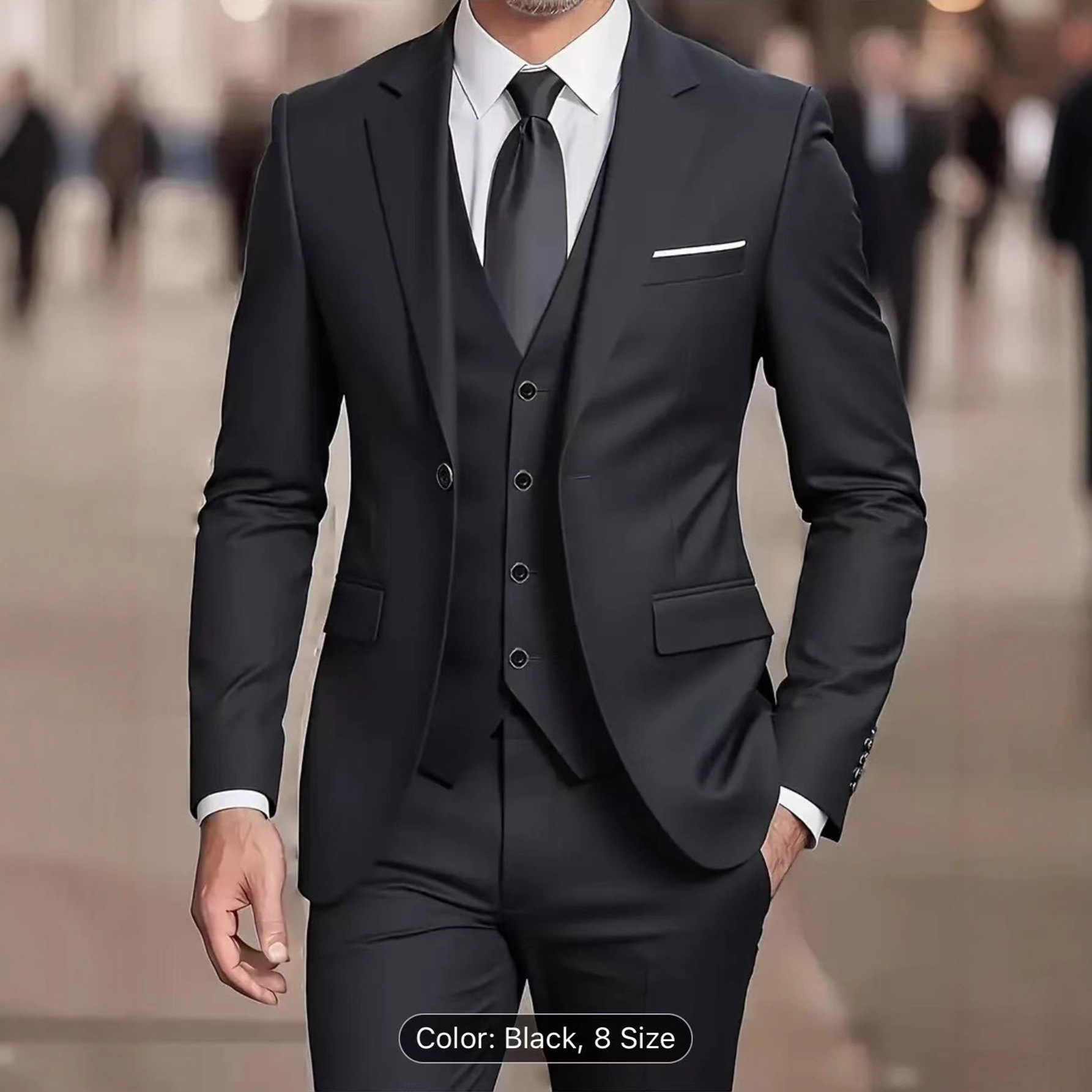 (Cross-border trading), set, suit, European style, 3 piece set, slim fit 2