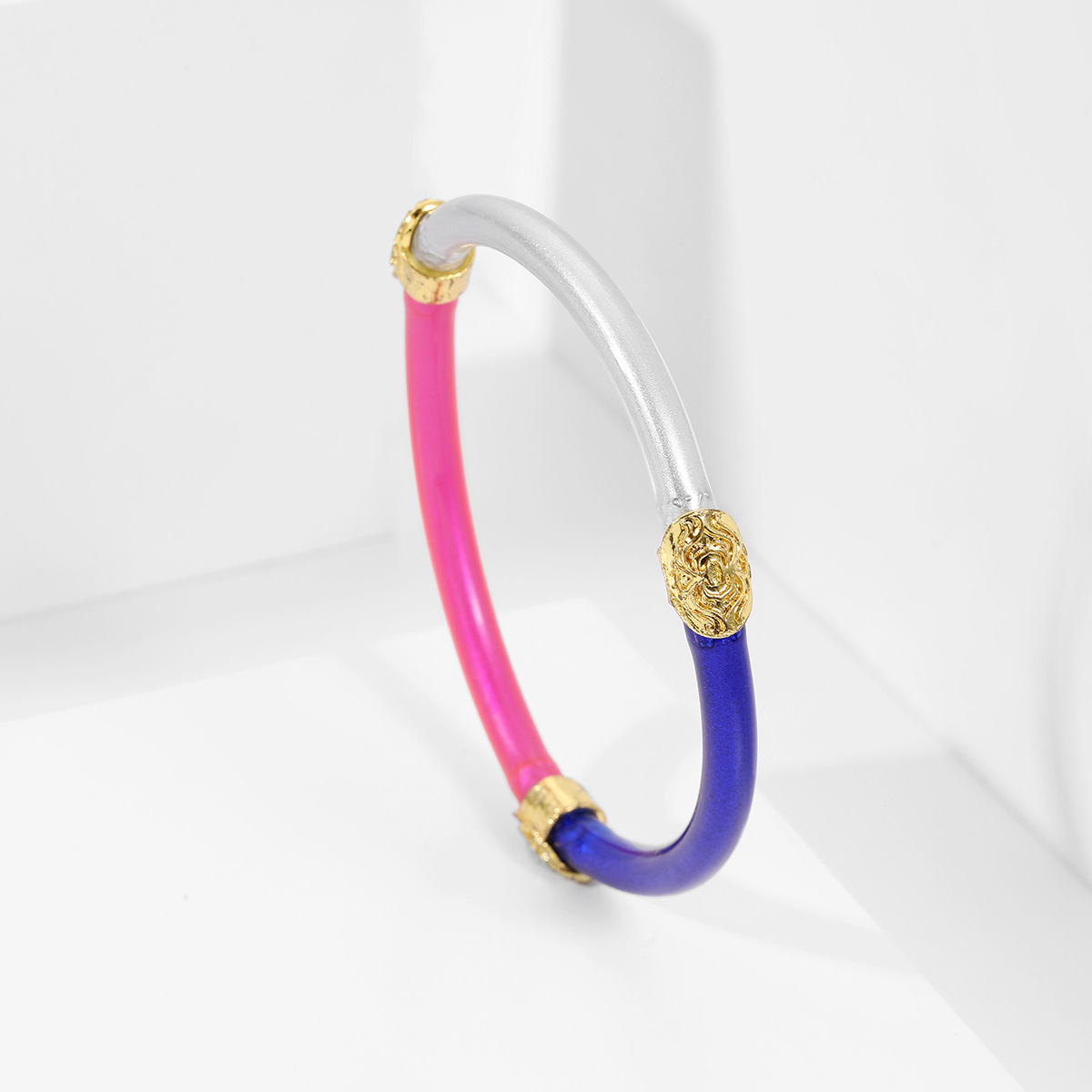 1 Piece Quantity Street Occasion Lady Color Block Alloy Plating Women's Bangle