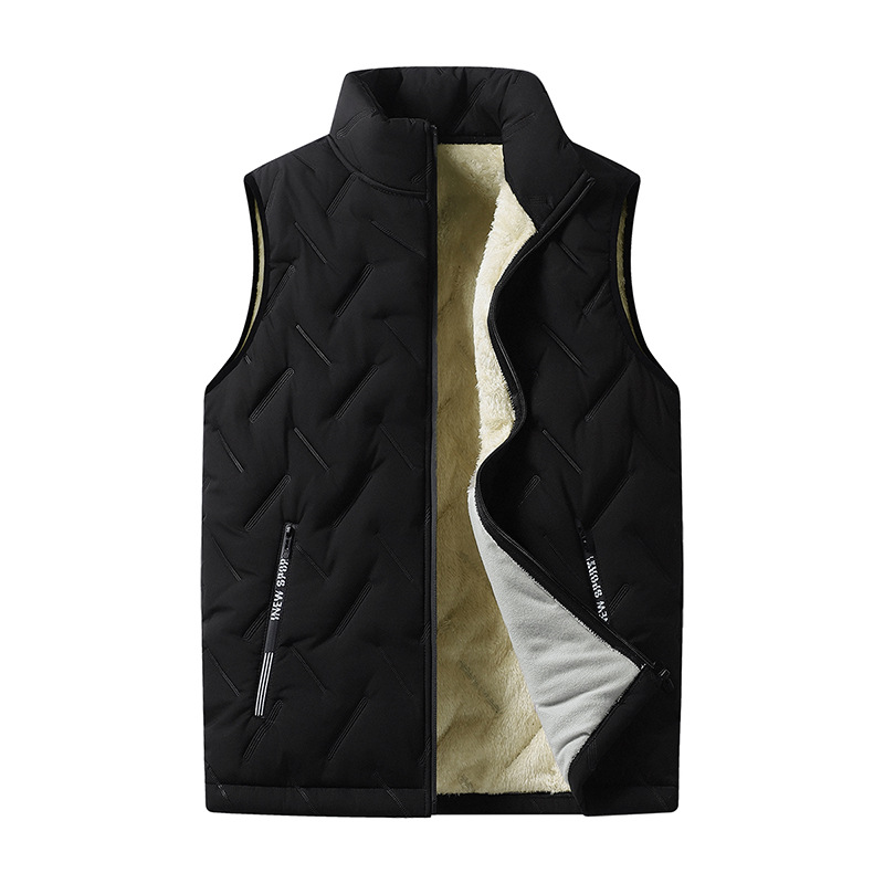 Chaqueta de cachemira de hombre de otoño y invierno, chaqueta de hombro de cachemira gruesa sin mangas, chaqueta caliente para padres de mediana edad