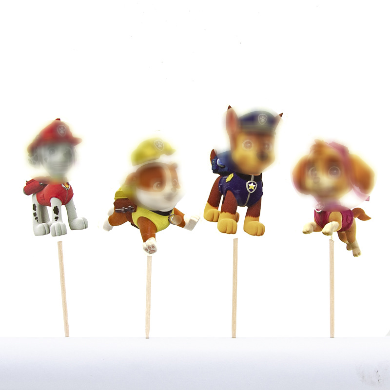 Tarjeta de palillo de dientes de papel grueso de doble cara-insertando Tarjeta de pastel de cumpleaños Decoración de Pastel de papel-insertando plug-in 24 piezas