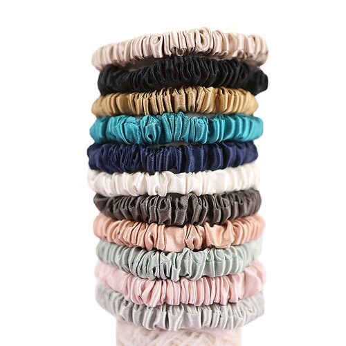 Butterfly embroidery 22mm satin 100 mulberry silk hair tie XS extra small French headband does not hurt hair hair accessories