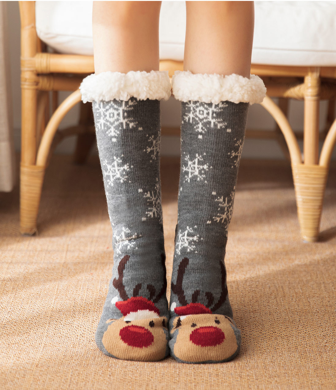 Sweet Style Christmas Sweet Women's Cartoon Snowman Polyacrylonitrile Fiber Crew Socks A Pair