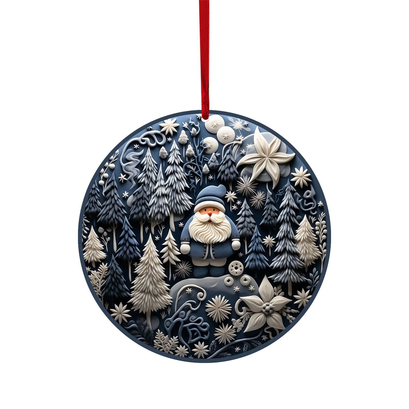 Nuevos productos transfronterizos de Navidad disco azul muñeco de nieve alce árbol de Navidad colgante decoración colgante redondo acrílico