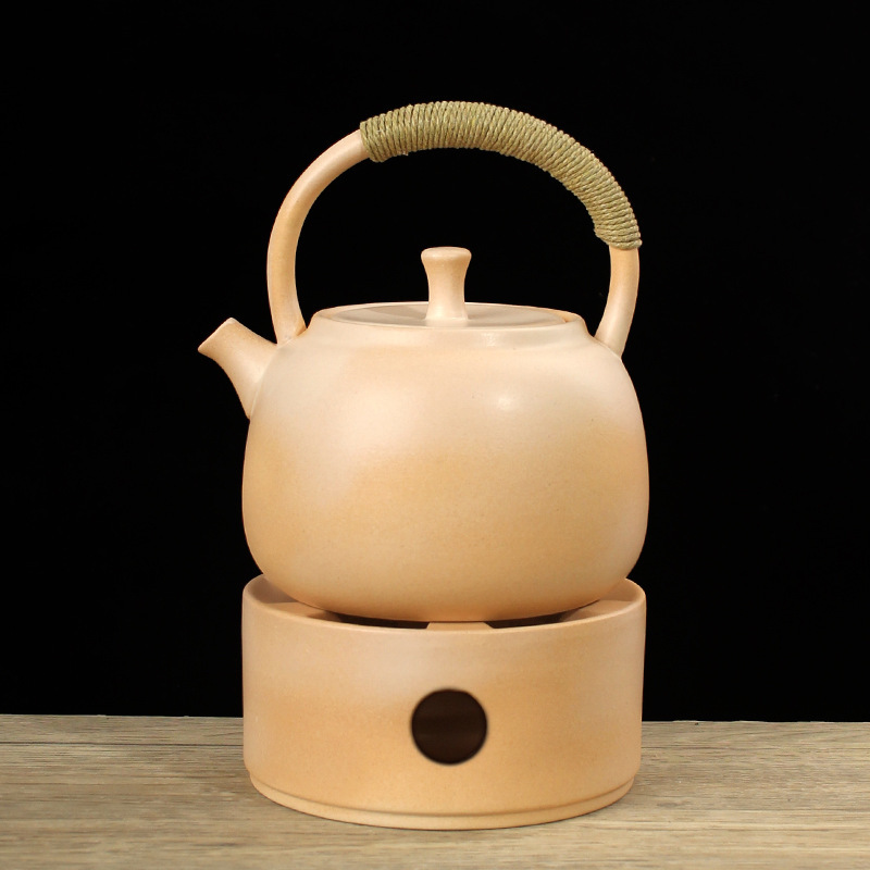 New Chinese Style Candle Furnace Warm Tea Stove Set Warm Tea Base White Mud Ceramic Pot Electric Ceramic Stove Kettle Warm Tea Base