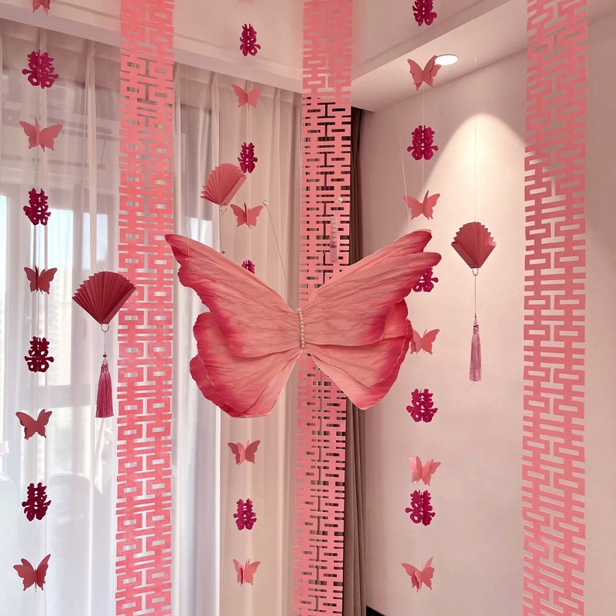 나비 반부채 웨딩룸 - 핑크 컬러 4