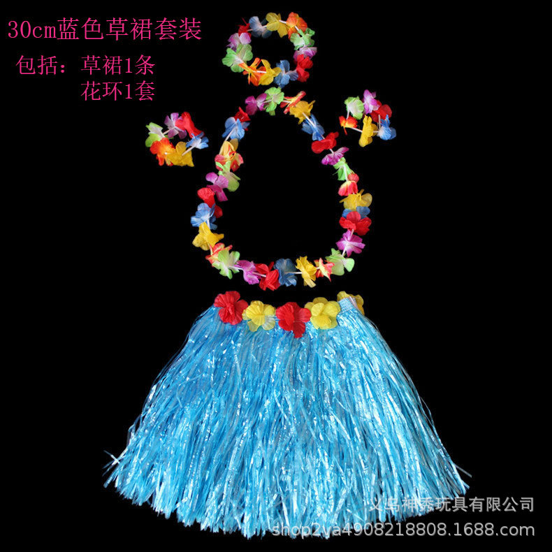 1 Hula guirnalda espectáculo Hawaiian hierba falda longitud 30cm
