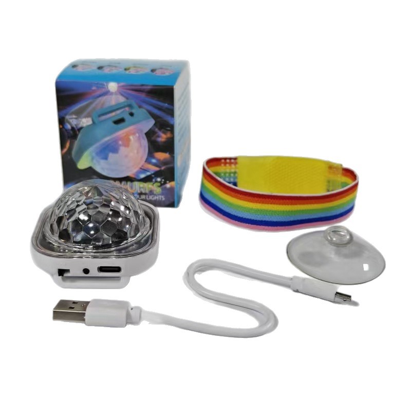 Exquisita pulsera USB lámpara de succión de coche BOLA MÁGICA lámpara de escenario colorido puede usar lámpara de reloj