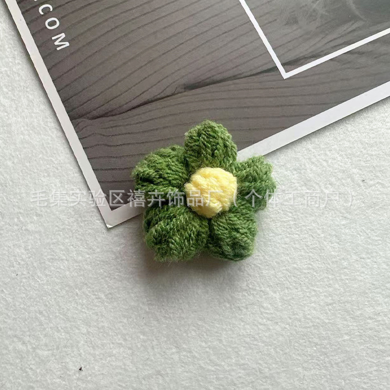 送料無料手作りかぎ針編みパフフラワーウールの花 DIY ヘアピンジュエリーアクセサリーコサージュバッグ衣類アクセサリーフラワー|undefined
