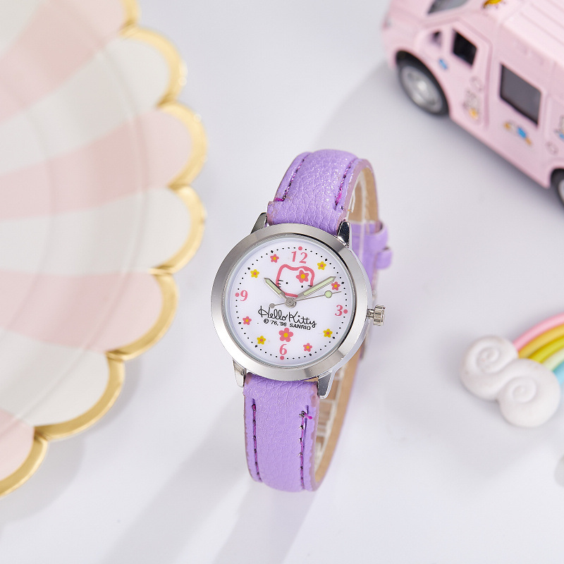 New Children's Watch Cartoon Kt Primary School Student Gift Belt Quartz Watch