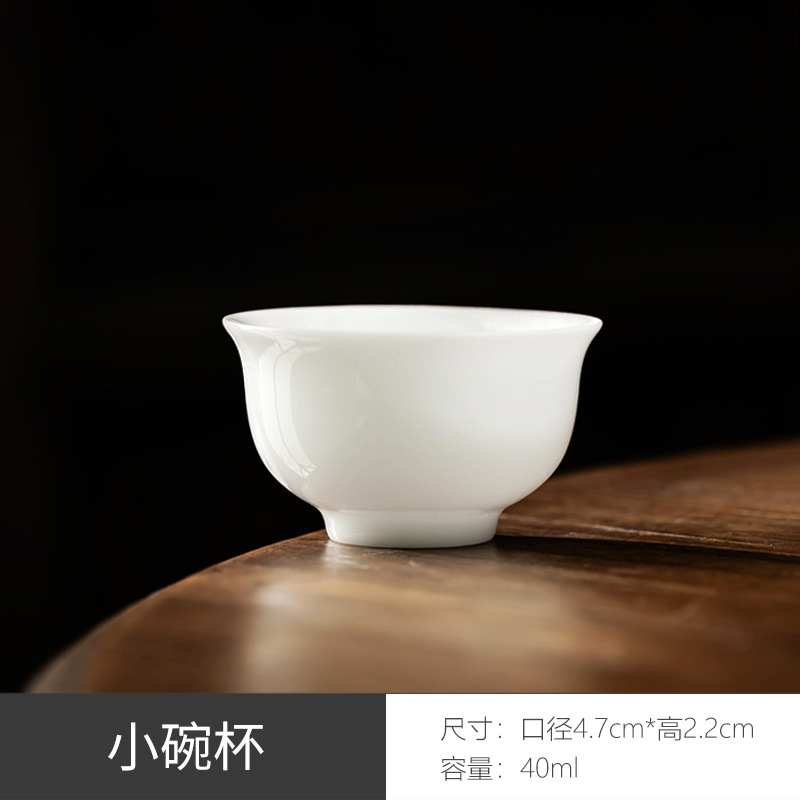 ハイエンドの氷翡翠磁器ティーカップ、小さな徳化白磁ティーカップ、カンフーティーセット、カスタムロゴ付きティーカップ|undefined