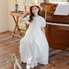 Summer small princess costume, children's dress, long skirt, 2023, Korean style, children's clothing, round neckline, suitable for teen, children's catwalk costume