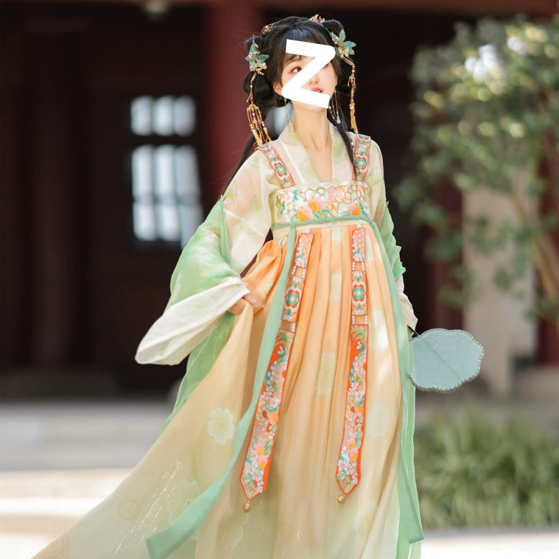 Танская ханьская одежда женская грудь вышитая юбка реставрация