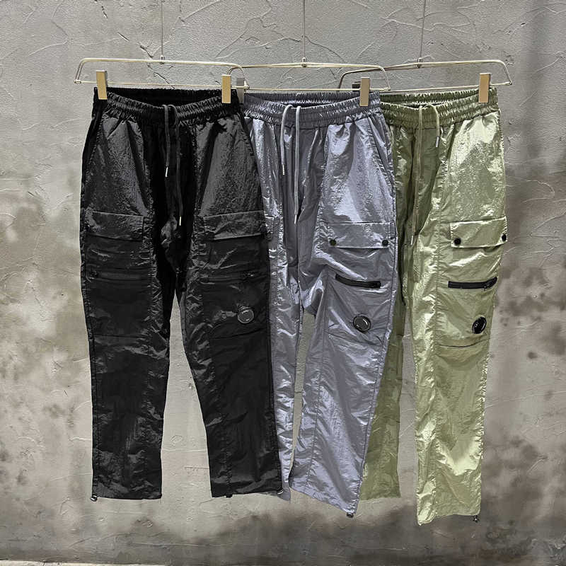 Trendy American-Style Black Casual Pants for Men, Autumn Loose Jogger Cargo Pants with Elastic Waist, Spring and Autumn Long Trousers