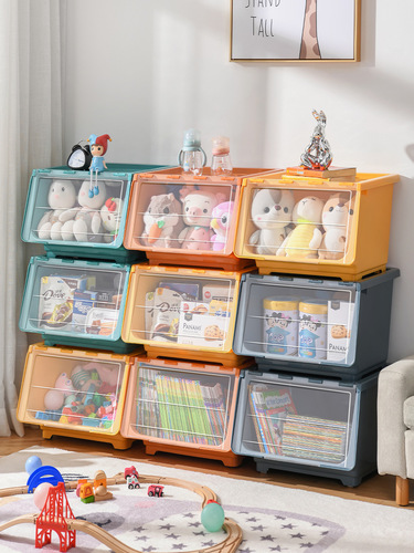 Starlight Toys Front-Opening Transparent Lid Children's Storage Basket Baby Snack Organizer Box Storage Cabinet