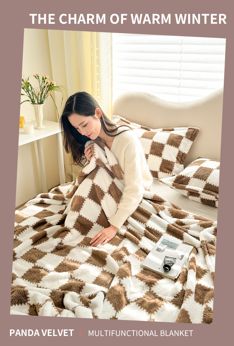 250g Weight blanket Home Textiles & Decor Type Flannel Fabric Material Lattice Pattern Casual, Elegant, Glam Style Casual Elegant Glam Lattice Flannel Fabric Blanket Couch & Sofa Decor 无