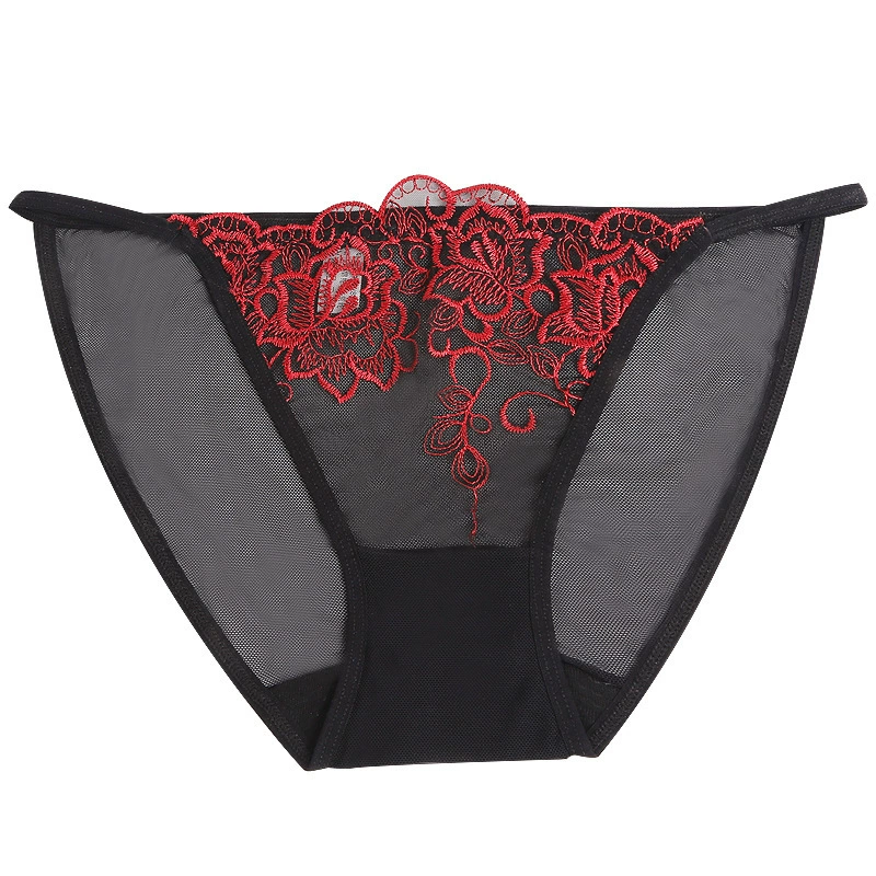 Underwear, light and thin breathable sexy trousers, thin strap, with embroidery